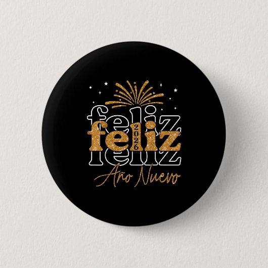 Feliz Año Nuevo 2026 Spanish New Years Eve Party  Ronde Button 5,7 Cm (Voorkant)