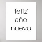 Feliz Año Nuevo - minimalistic typography poster (Voorkant)