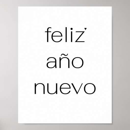 Feliz Año Nuevo - minimalistic typography poster (Voorkant)