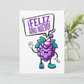 Feliz Año Nuevo Uvas Spaans Gelukkig Nieuwjaar Kaart (Staand voorkant)