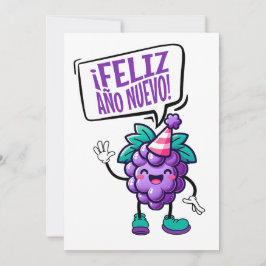 Feliz Año Nuevo Uvas Spaans Gelukkig Nieuwjaar Kaart