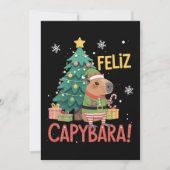 Feliz Capybara Elf Xmas Christmas Tree  Kaart (Voorkant)