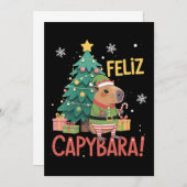 Feliz Capybara Elf Xmas Christmas Tree  Kaart (Voorkant / Achterkant)