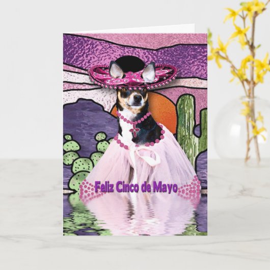 FELIZ CINCO DE MAYO - Chihuahua Kaart (Gele Bloem)