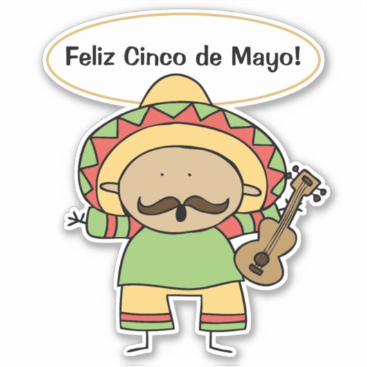 Feliz Cinco de Mayo Contour Sticker (Voorkant)