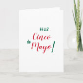 Feliz Cinco de Mayo Green White Red Kaart (Voorkant)