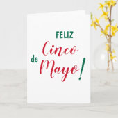 Feliz Cinco de Mayo Green White Red Script Brush Kaart (Gele Bloem)