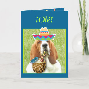 "¡ Feliz Cinco DE Mayo!" Kaart w/Basset & Drinken