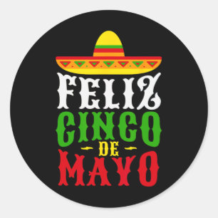 Feliz Cinco De Mayo Mexicaans Festival Feest Ronde Sticker