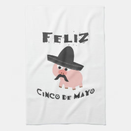 Feliz Cinco De Mayo - Pig Theedoek