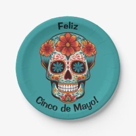 Feliz Cinco de Mayo. suikerschedel Papieren Bordje