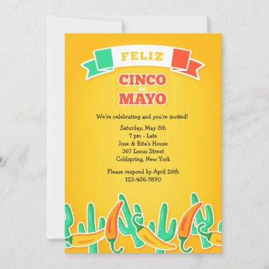 Feliz Cinco de Mayo Uitnodiging (Voorkant)