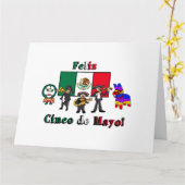 Feliz Cinco de Mayo. Vakantie Cartoon Illustratie Kaart (Gele Bloem)