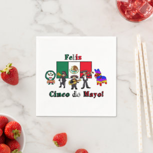 Feliz Cinco de Mayo. Vakantie Cartoon Illustratie Servet