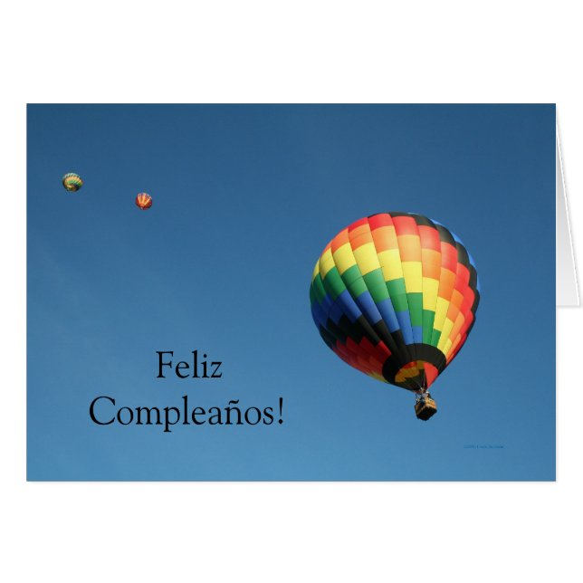 Feliz Compleaños!  Warmluchtballon (Voorkant Horizontaal)