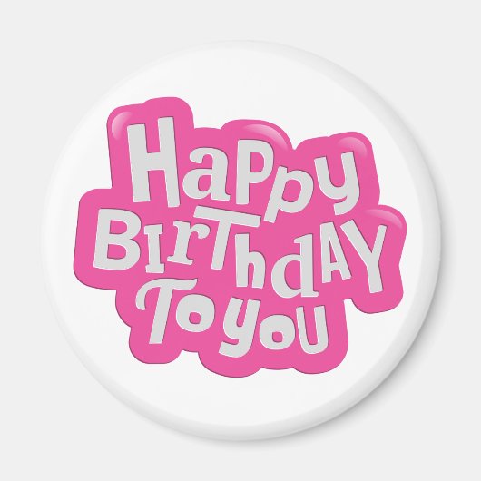 Feliz cumpleaños a ti rosa magneet (Voorkant)