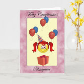 Feliz Cumpleaños Amiguita Kaart (Gele Bloem)