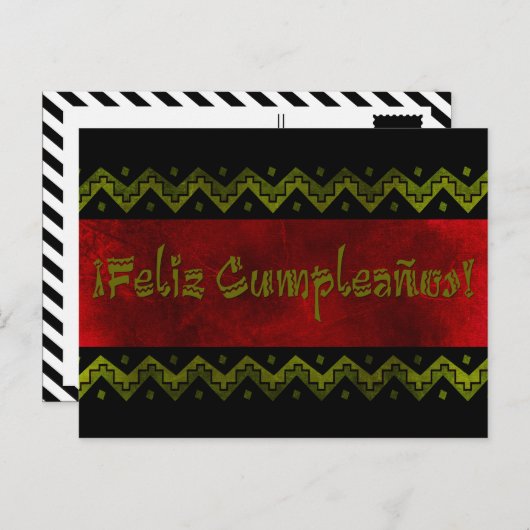 feliz cumpleaños arriba briefkaart (Voorkant / Achterkant)