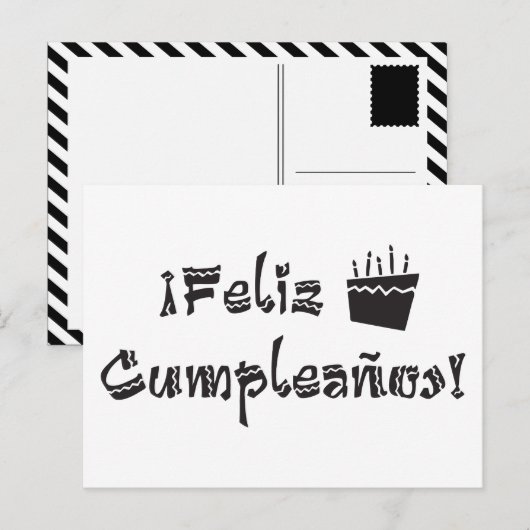 feliz cumpleanos arriba cake briefkaart (Voorkant / Achterkant)
