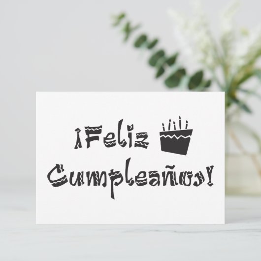 feliz cumpleanos arriba cake kaart (Staand voorkant)