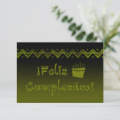 feliz cumpleanos arriba cake kaart (Staand voorkant)