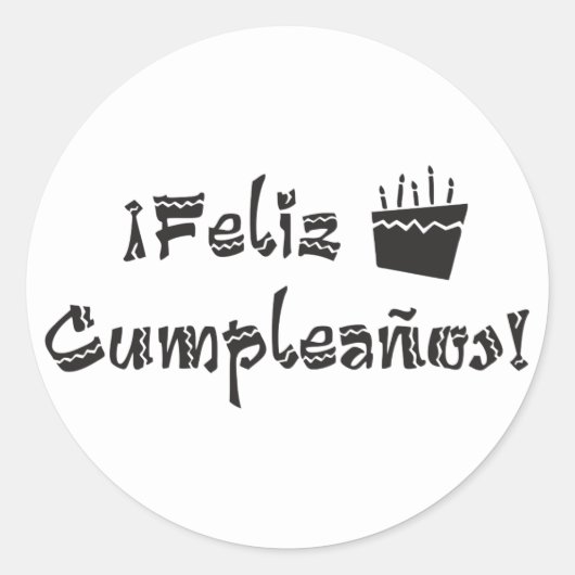feliz cumpleanos arriba cake ronde sticker (Voorkant)