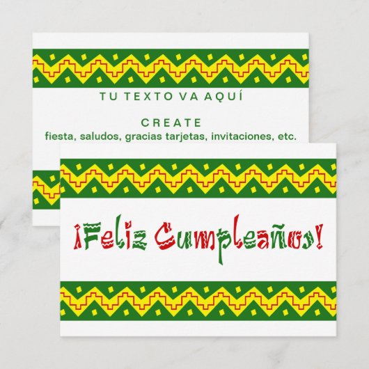 feliz cumpleanos arriba kaart (Voorkant / Achterkant)