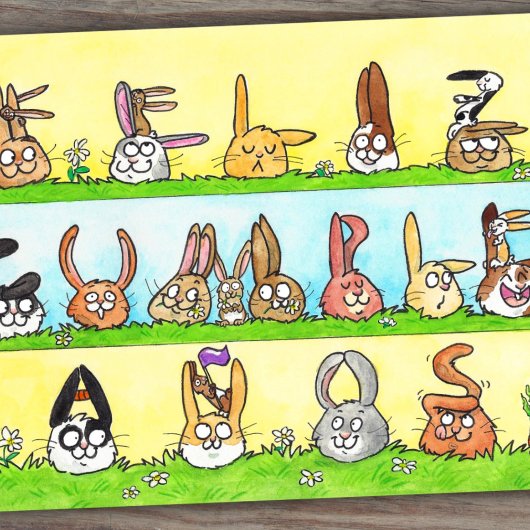 Feliz Cumpleaños Bunnies Briefkaart