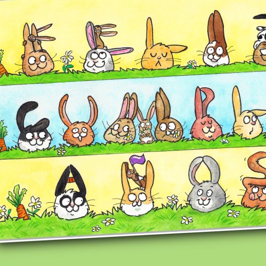 Feliz Cumpleaños Bunnies Wenskaart Bedankkaart