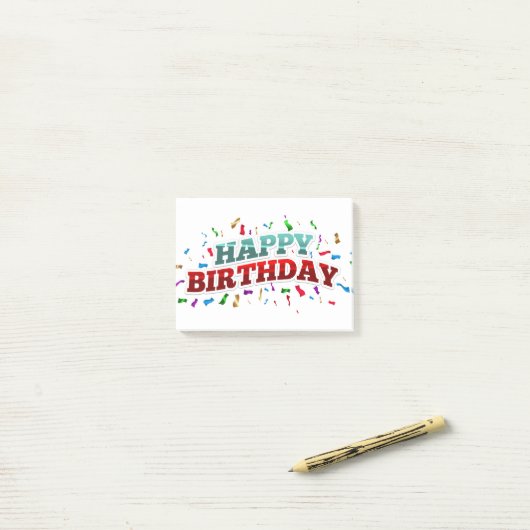 feliz cumpleaños colorido post-it® notes (Op bureau)