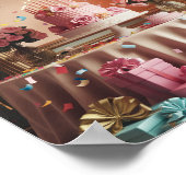 “Feliz Cumpleaños” Elegant Pink & Gold Birthday Poster (Hoek)