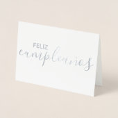 Feliz Cumpleaños Elegant Spain Happy Birthday Folie Kaarten (Voorkant)