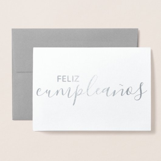 Feliz Cumpleaños Elegant Spain Happy Birthday Folie Kaarten (Voorkant met envelop)