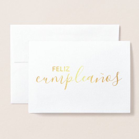 Feliz Cumpleaños Elegant Spain Happy Birthday Folie Kaarten (Voorkant met envelop)