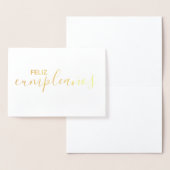 Feliz Cumpleaños Elegant Spain Happy Birthday Folie Kaarten (Display)