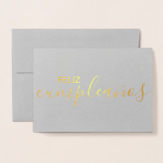 Feliz Cumpleaños Elegant Spain Happy Birthday Folie Kaarten