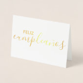 Feliz Cumpleaños Elegant Spain Happy Birthday Folie Kaarten (Voorkant)