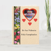 Feliz Cumpleaños Engelse Dia San Valentin Femenino Kaart (Voorkant)