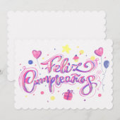 Feliz Cumpleanos Feestdagenkaart (Voorkant / Achterkant)