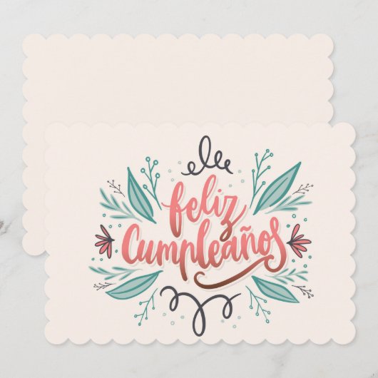 Feliz Cumpleanos Feestdagenkaart (Voorkant / Achterkant)