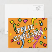 Feliz Cumpleaños Happy Birthday Briefkaart (Voorkant / Achterkant)