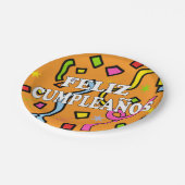 Feliz Cumpleanos Happy Birthday in het Spaans Papieren Bordje (Gekanteld)