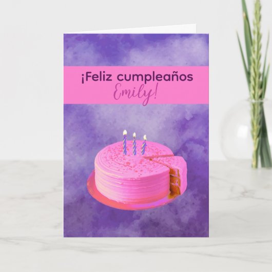 Feliz Cumpleaños - Happy Birthday Kaart in het Spa (Voorkant)