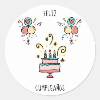 Feliz Cumpleaños | Happy Birthday Ronde Sticker