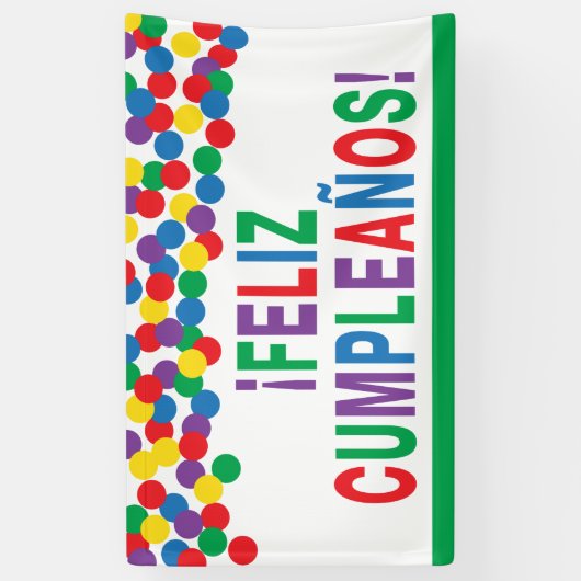 Feliz Cumpleaños Happy Birthday Spandoek (Verticaal)