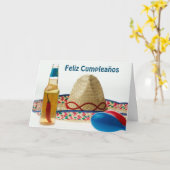 FELIZ CUMPLEANOS-HAPPY BIRTHDAY SPANISH KAART (Gele Bloem)