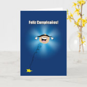 Feliz Cumpleanos, het Grappige Wenskaart van de Kaart (Gele Bloem)