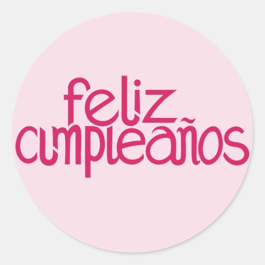 Feliz Cumpleaños hete roze Sticker (Voorkant)