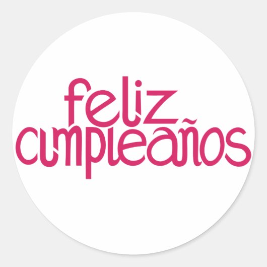 Feliz Cumpleaños hete roze Sticker (Voorkant)