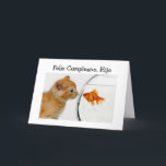 FELIZ CUMPLEANOS, HIJO=GELUKKIGE VERJAARDAG ZOON KAART<br><div class="desc">Laat deze twee schatjes op jouw speciale manier een GELUKKIGE VERJAARDAG aan JE ZOON zeggen op deze speciale dag:)</div>